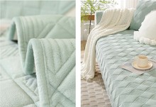 四季通用毛絨沙發墊冬季防滑簡約現代沙發套巾客廳組合沙發罩套巾