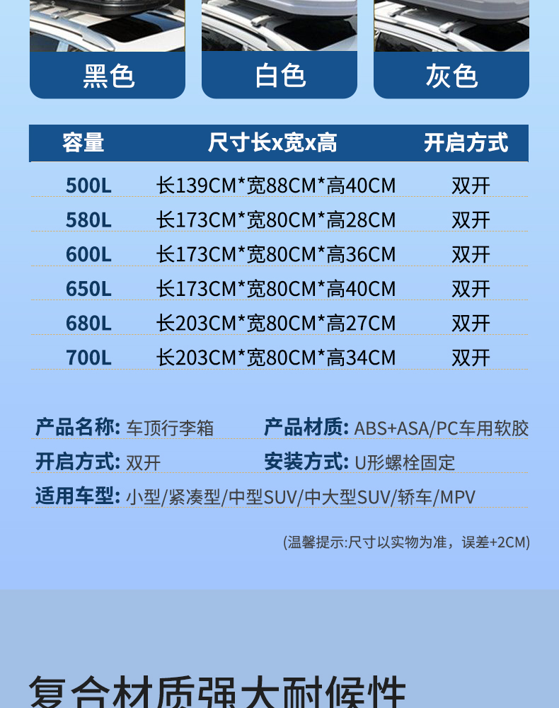 Car Roof Luggage Rack Universal Travel Suitcase Legal Modification for Self-Driving Tours