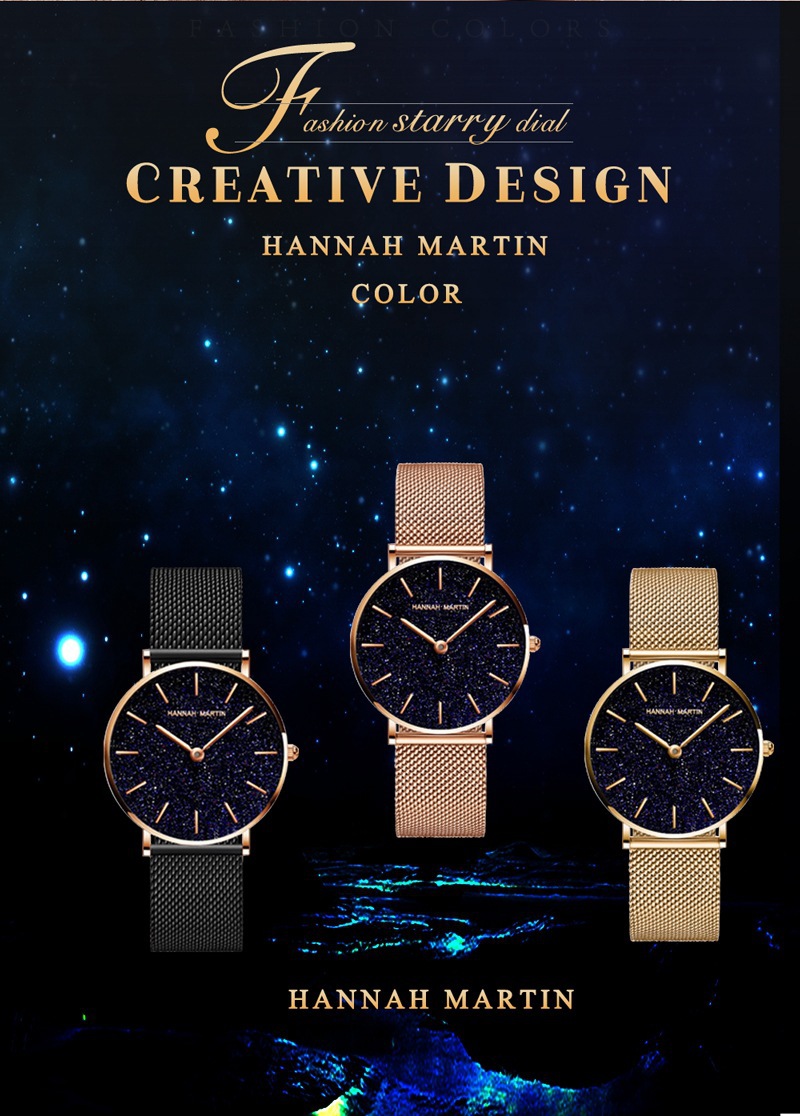 Uhrwerk Quarzuhr Sternenhimmel Damenuhr Lässige Gürteluhr Damen_voghion.com