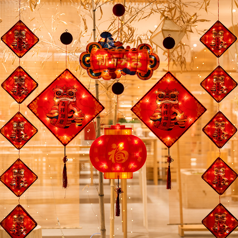 2025新年发光氛围吸盘灯商场橱窗喜庆灯串元宵春节布置挂灯