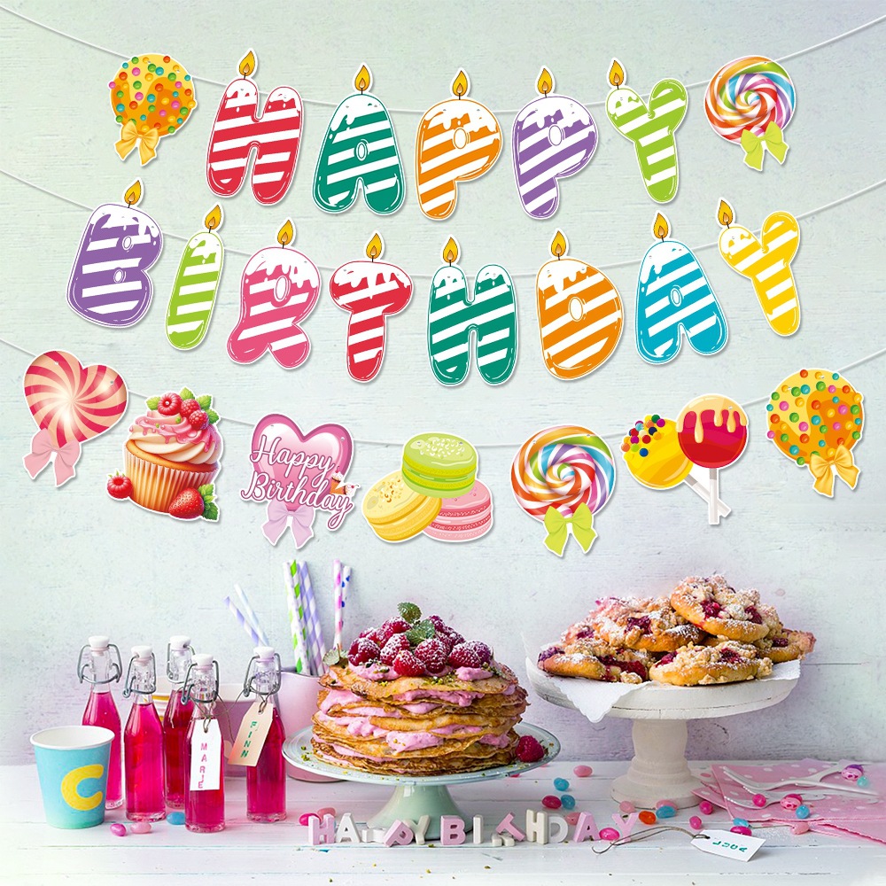 Nueva decoración de fiesta de cumpleaños con tema de caramelo