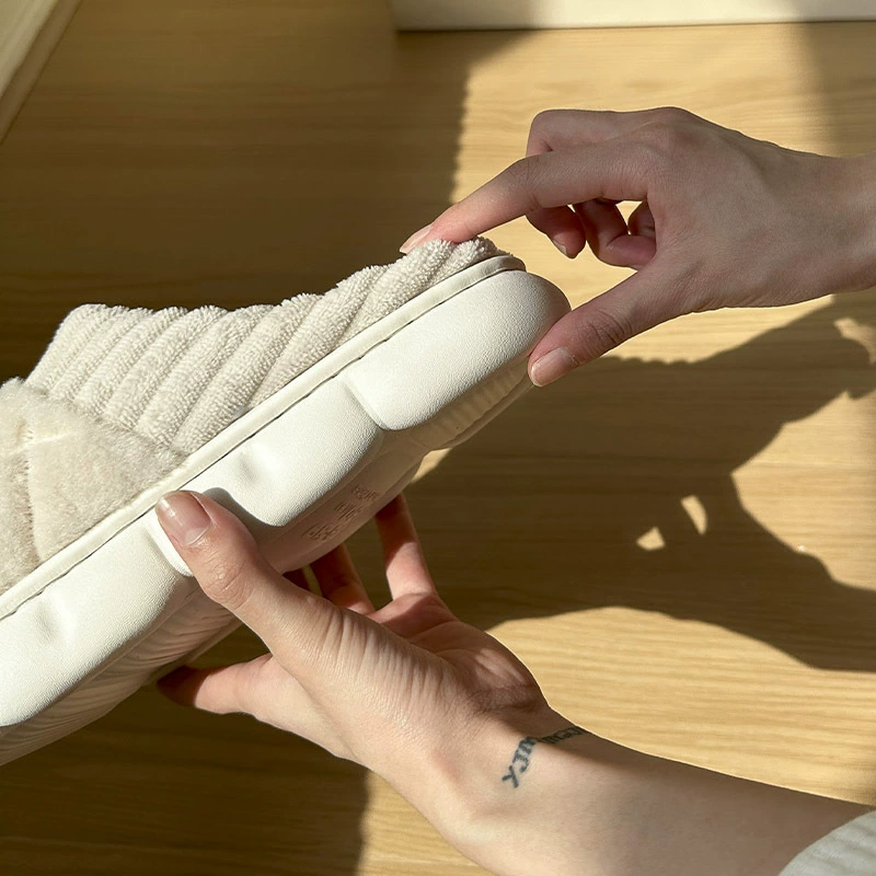 Demi-season slippers, men's fleece warm footwear for beloved for pregnant