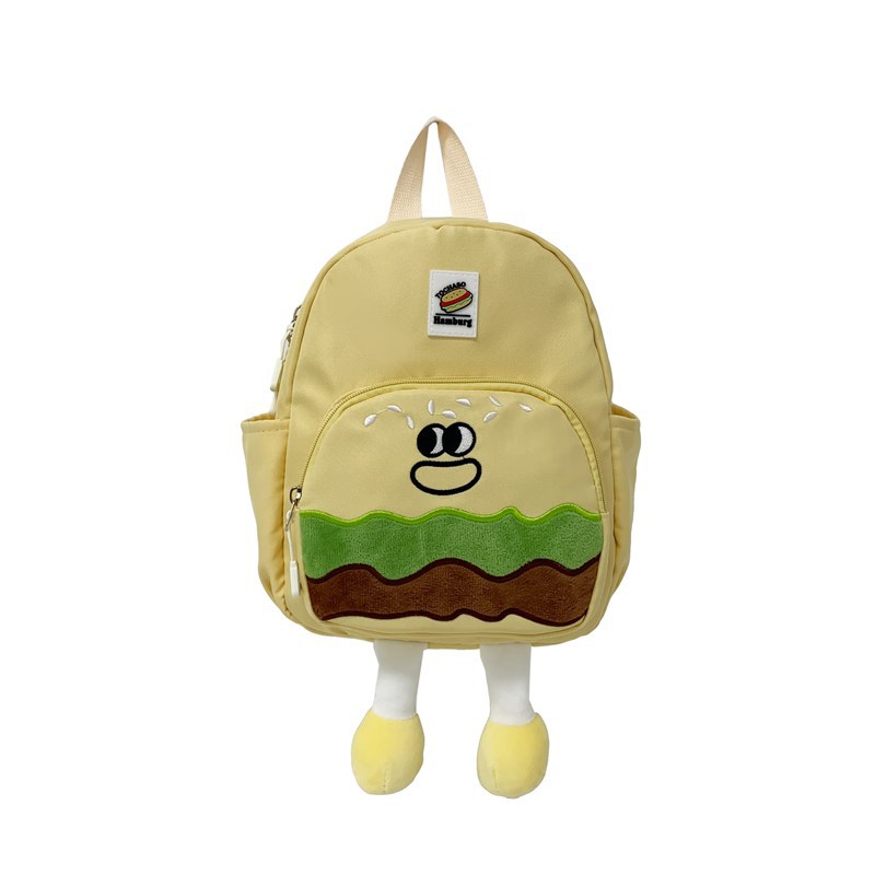 Jardín de infantes bolsas escolares de dibujos animados lindas hamburguesas mochilas para niños y niñas 2025 nueva moda mochila infantil
