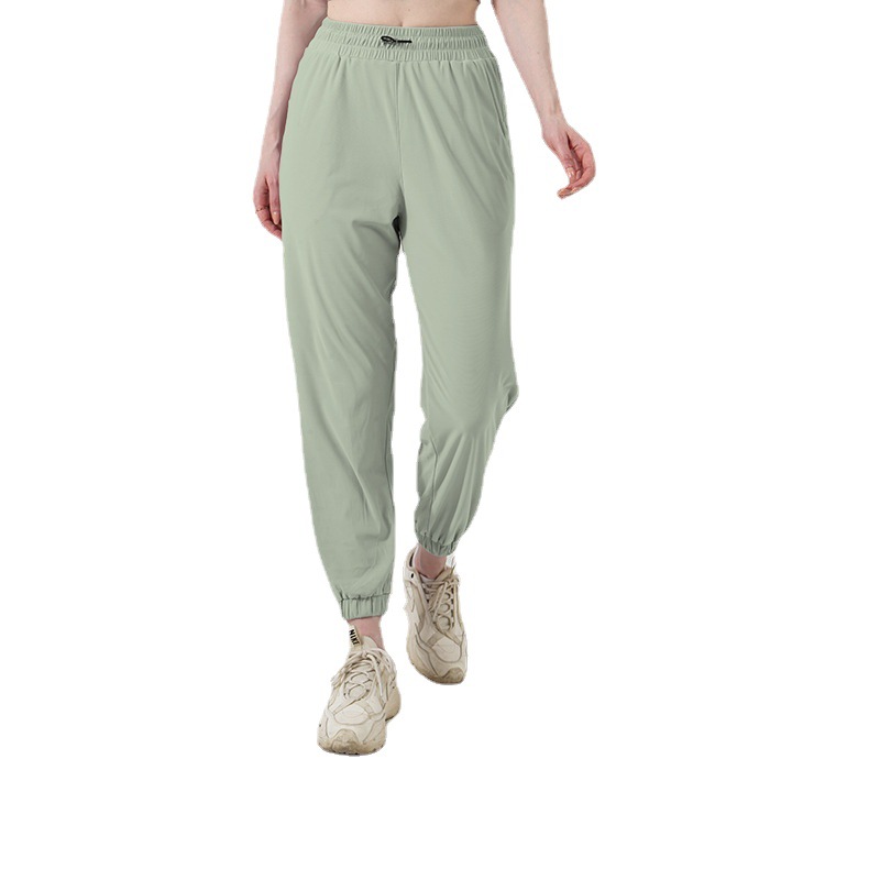 新款冰丝运动裤女薄款垂感阔腿宽松休闲透气轻薄束脚防晒瑜伽裤子