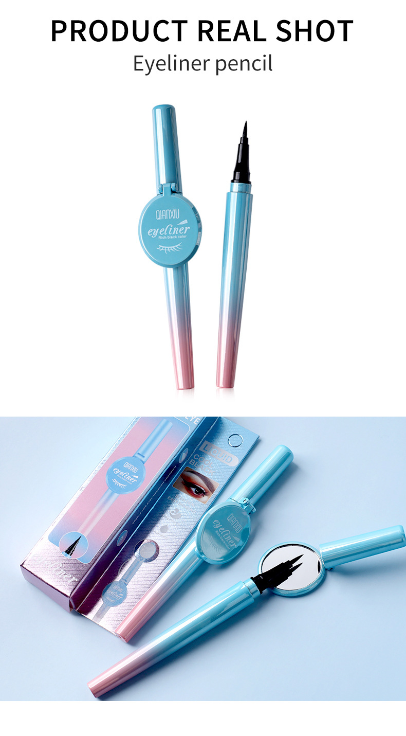 QIANXIU's best-selling liquid eyeliner from Europe and America is waterproof, sweat-proof and non-smudge. It dries quickly and forms black eyeliner in one stroke undefined