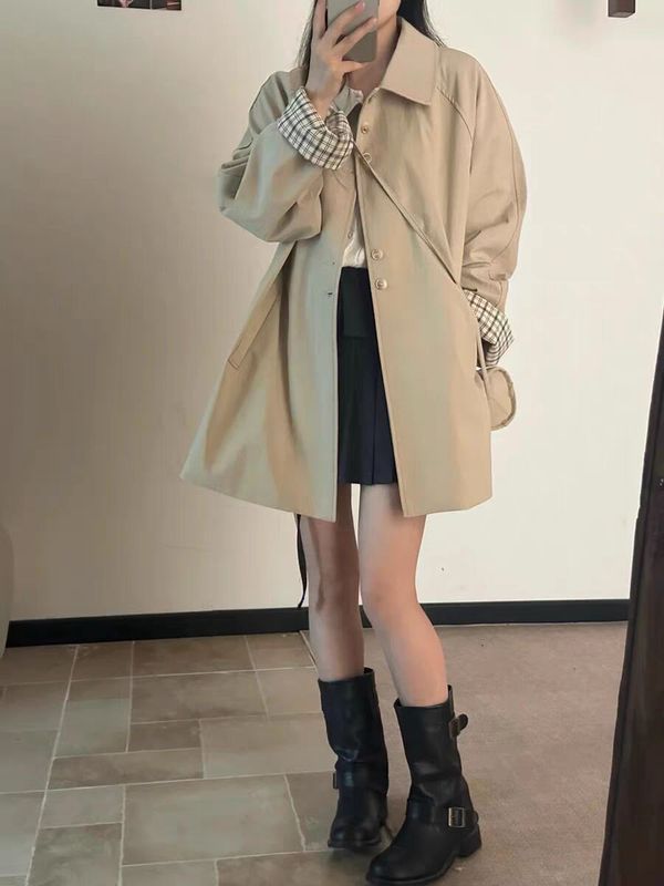 爆款中长款风衣外套女2025秋季新款韩版薄款巨好看的正流行小个子|undefined