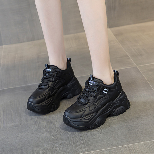 Increased inner height dad shoes for women  autumn and winter new versatile Korean version thick-soled dad shoes student casual shoes spring style
