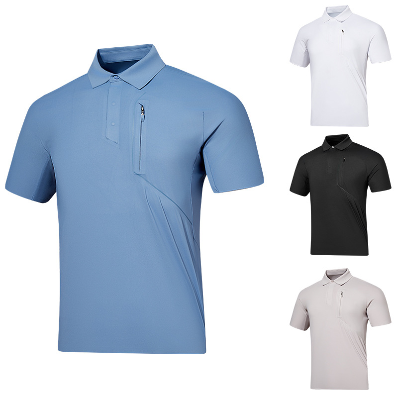 H Same Style Business Polo Shirt Golf Quick-Drying Lapel Fashion Running Casual Men's Top Ice Silk Summer
