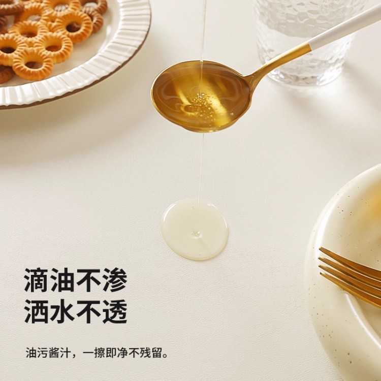 氛围感白色小羊皮圆茶几桌布免洗防油防水防烫小圆形家用餐桌台布|undefined