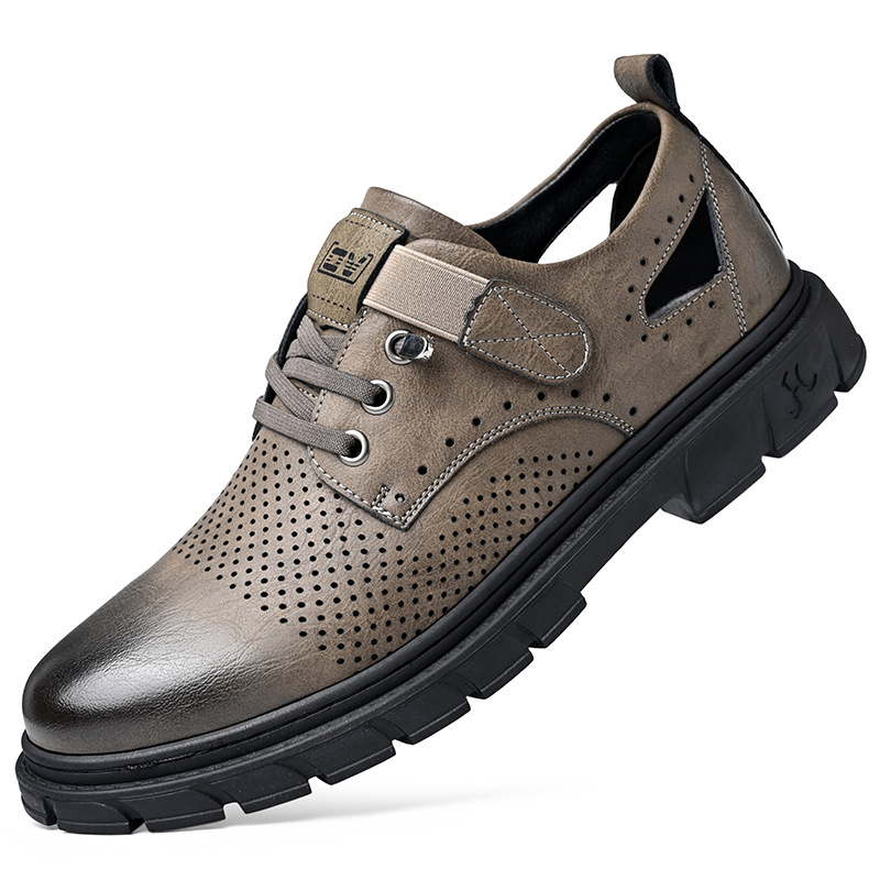Men's Breathable Leather Clogs Soft Sole Casual Workwear Shoes_voghion.com