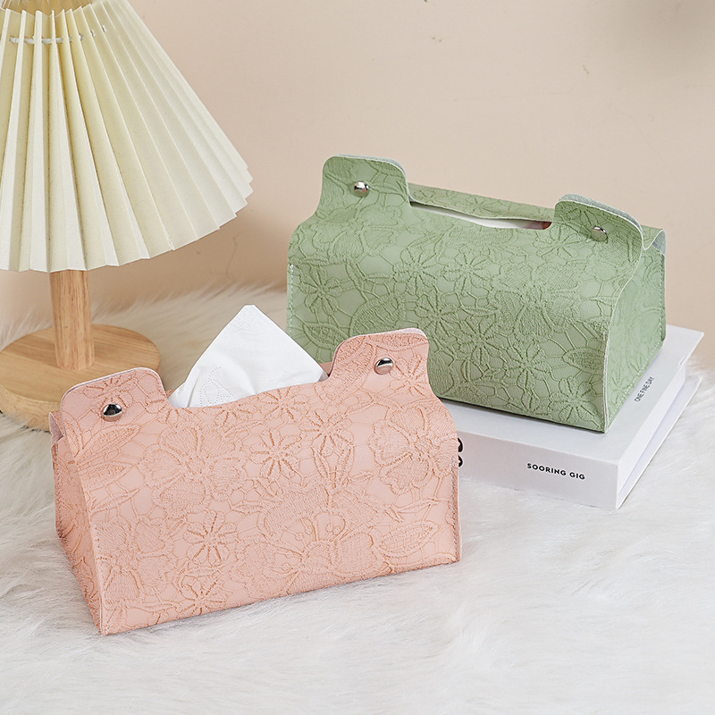 Botones de ratán de alto valor con patrón de hogar, decoración de comida especial de lujo ligero, caja de pañuelos, cubierta de pañuelos rectangular, premium