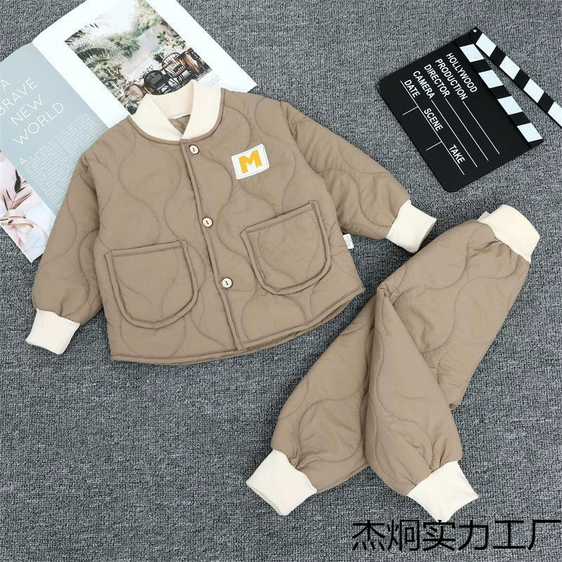 Children's demi-season down jacket, set for men and women girl's, trousers, travel homewear