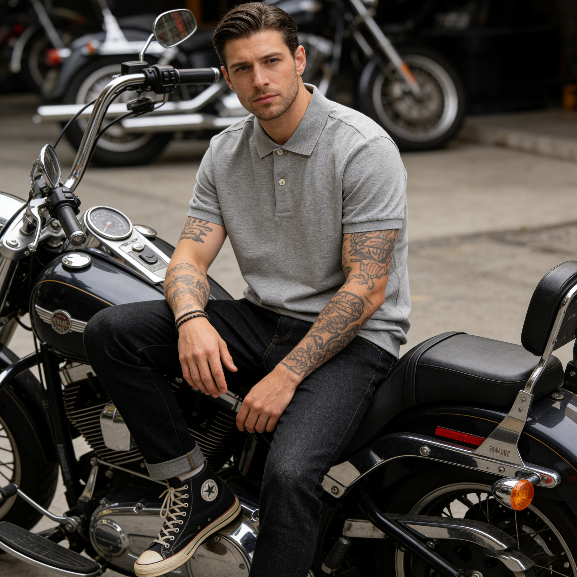 Base retro solid polo