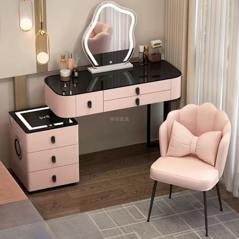 Stunning Bedroom Smart Home Multifunctional Simple Dressing Table Solid Wood Dressing Table Audio Bluetooth Light Luxury Nordic Black
