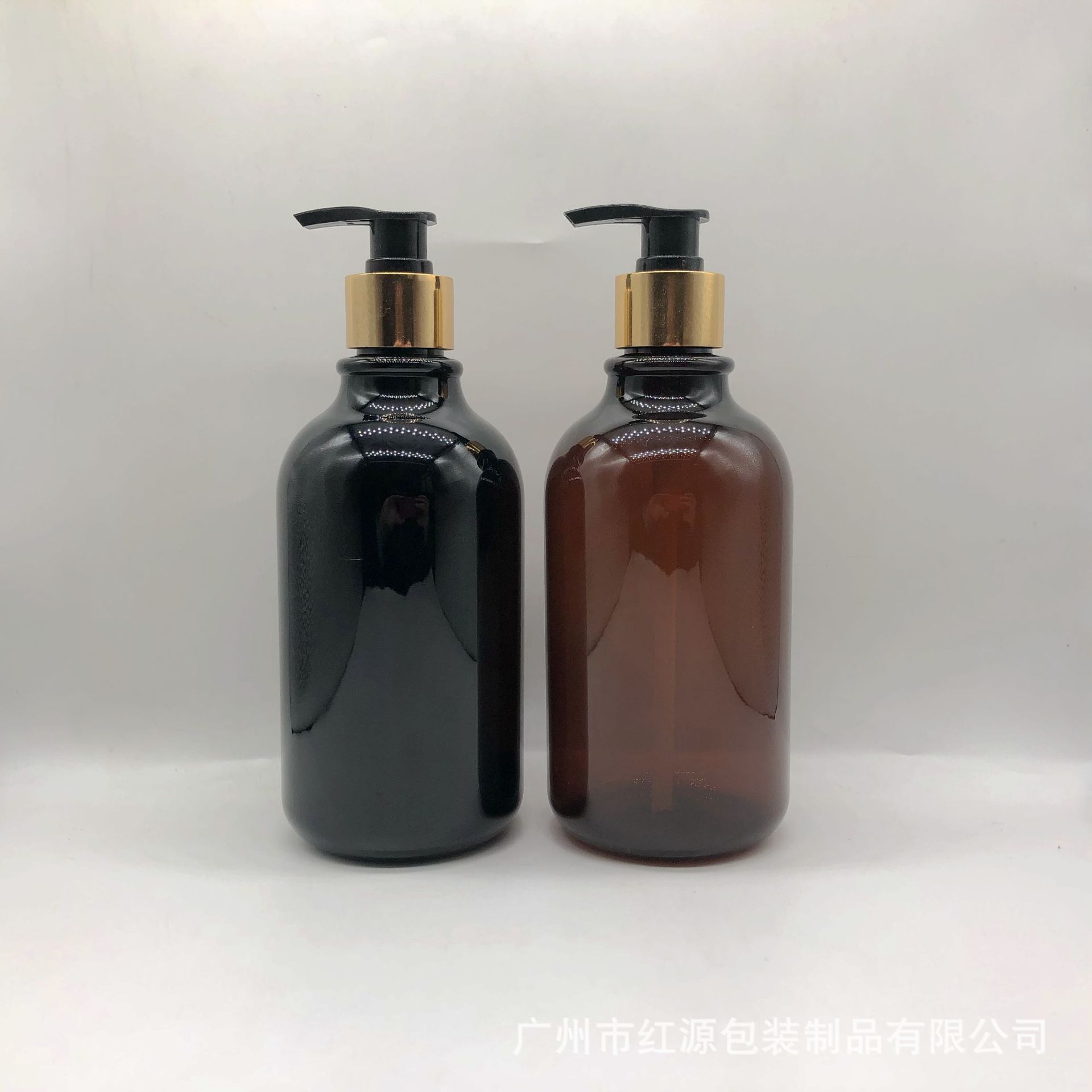 500毫升圆肩瓶带环圈塑料瓶电化铝压泵洗发水瓶300ML沐浴露按压瓶