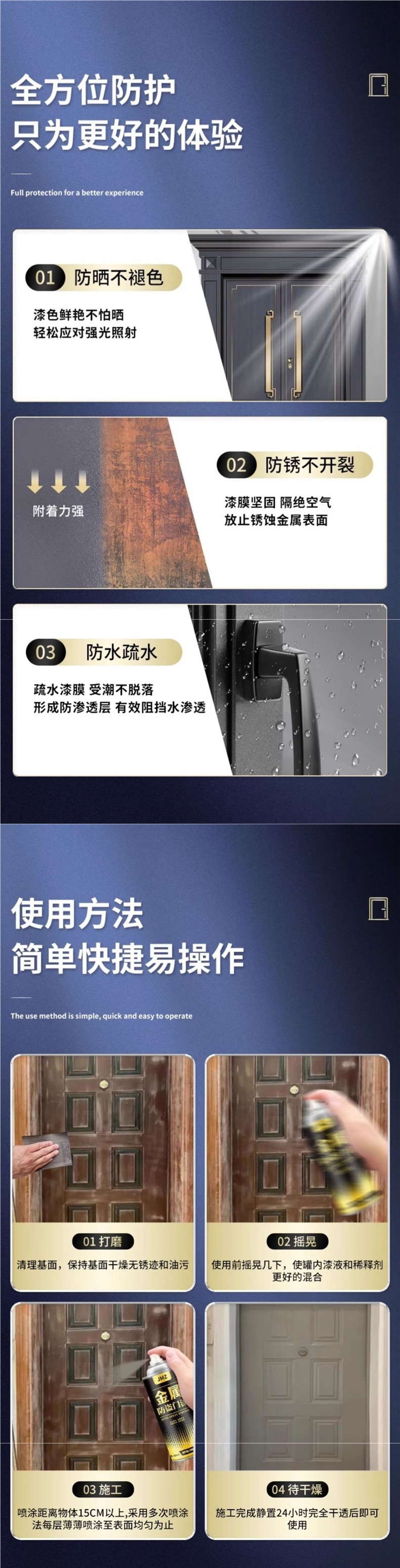 Anti-theft door, entrance door, color-changing spray paint, renovation paint, paint for main doors, iron doors, old doors, copper doors, repair paint, special paint