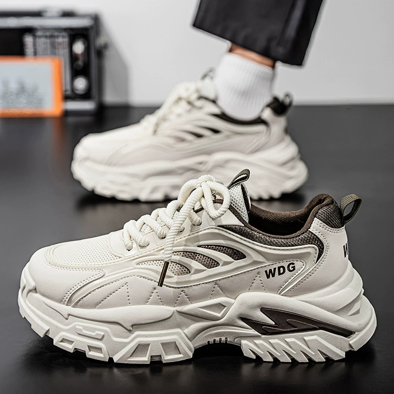 Мужские спортивные кроссовки весна 2025, новые кроссовки для бега на толстой подошве, увеличивающие рост, кроссовки в стиле "dad shoes", повседневная обувь для кросс-борда.
