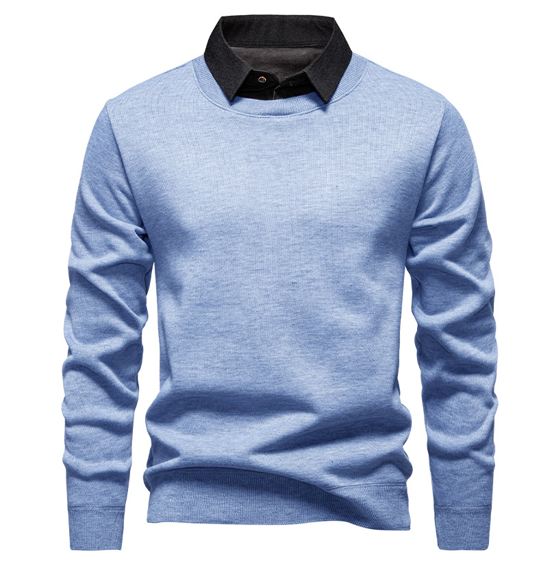 Pull Col Chemise Homme Oralidera - Pull Homme Avec Faux Col
