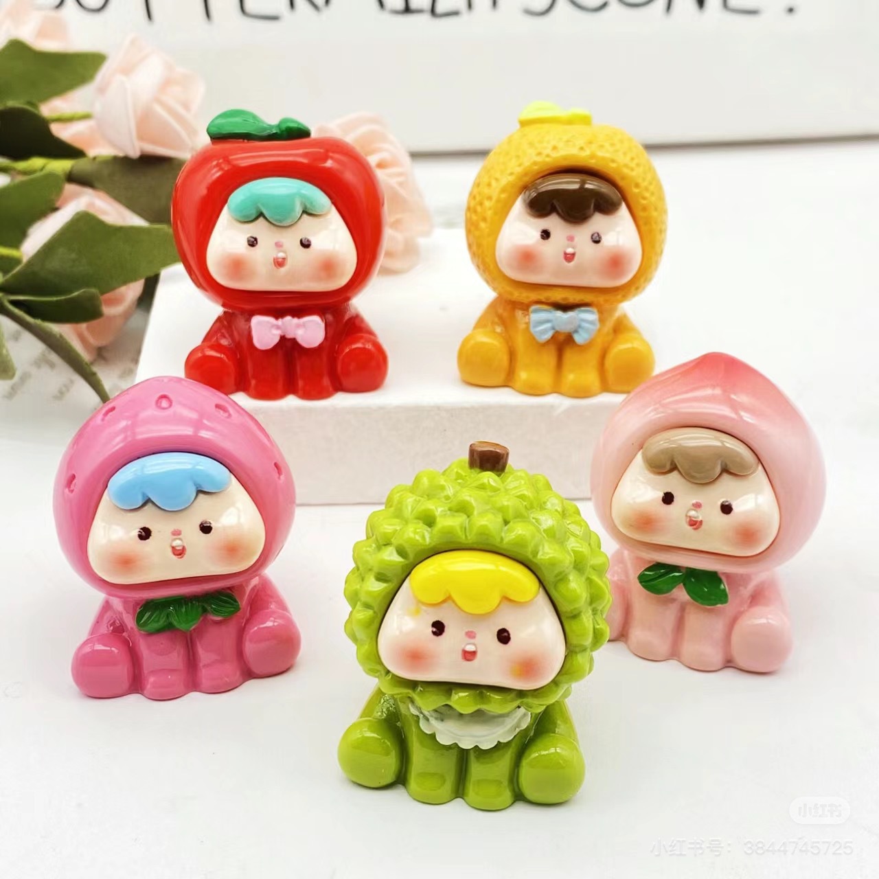 2세대 과일 새끼 귀여운 수지 발광 보석 액세서리 DIY 블라인드 백 페어 키체인 펜던트 블라인드 박스