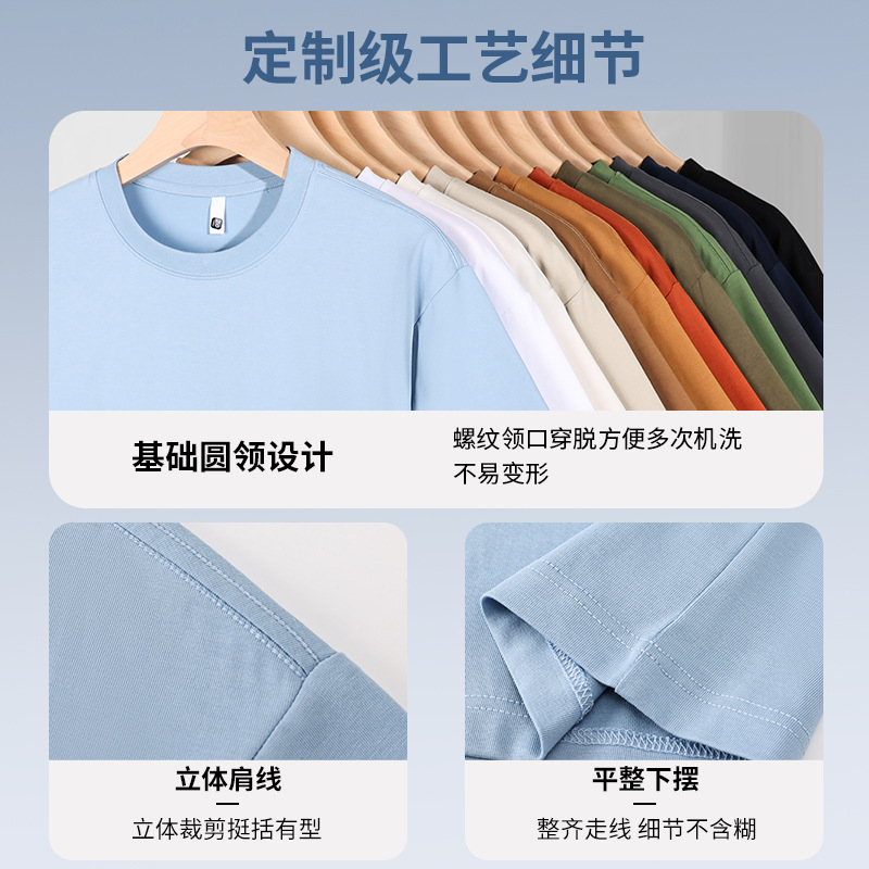 7A antibacteriano 40 200G camiseta de cuello redondo de seda de mora personalizada ropa de grupo camiseta cultural ropa de trabajo de manga corta impresa hecha a medida