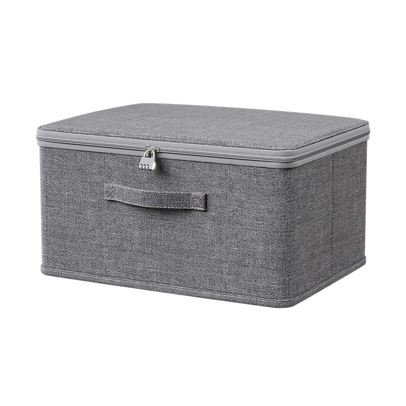 Caja de almacenamiento con tapa blanda catiónica con cerradura de contraseña Caja de almacenamiento plegable para guardar ropa, armario de juguetes, caja de almacenamiento de acabado