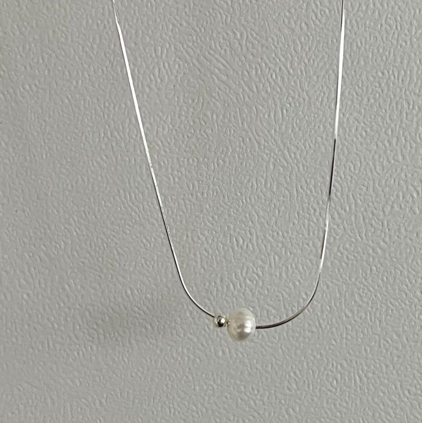 1 Piece 925 Sterling Silver Round Pearl Beads Necklace display picture 5