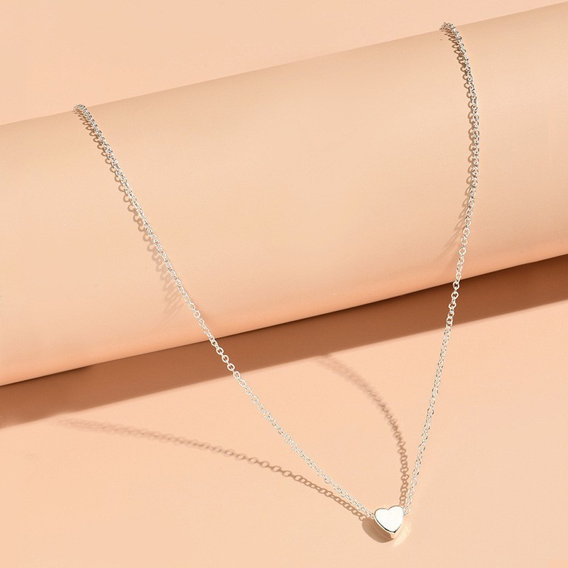 Silver heart pendant necklace # Xl071