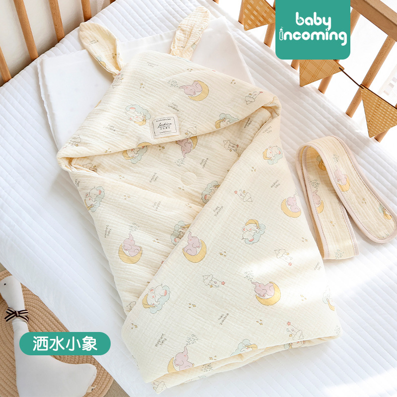 누비 이불-물방울 코끼리 [봄, 가을 중간 두께 15-25℃】