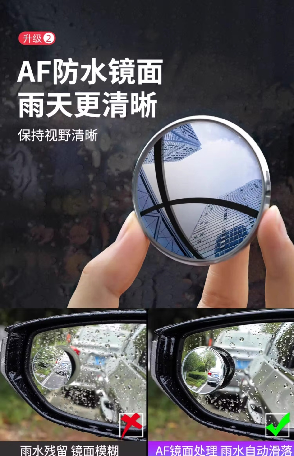 Car Rearview Mirror small round mirror blind area reversing super clear auxiliary reflective mirror 360 degrees panoramic wide angle suction cup