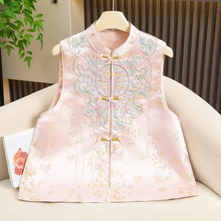 2025 Guofeng Jacquard Embroidery Heavy Industry New Style Chinese Vest Retro Vest Waistcoat Chinese Buckle Fashion Top