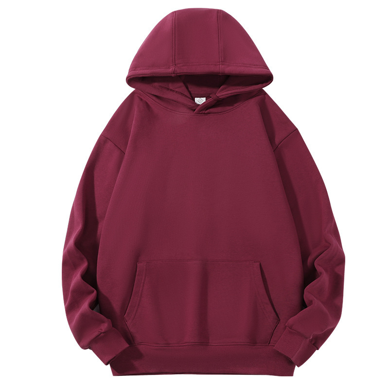 Suéter con capucha de algodón pesado de 380g, gran felpa, suéter casual de otoño e invierno suelto de color sólido americano, marea oversive