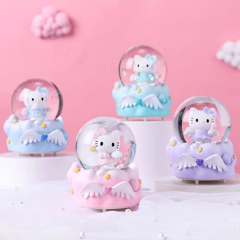 천사 날개 귀여운 새끼 고양이 미니 빛나는 수정 구슬 어린이 생일 선물 학생 데스크탑 창의적인 장식품