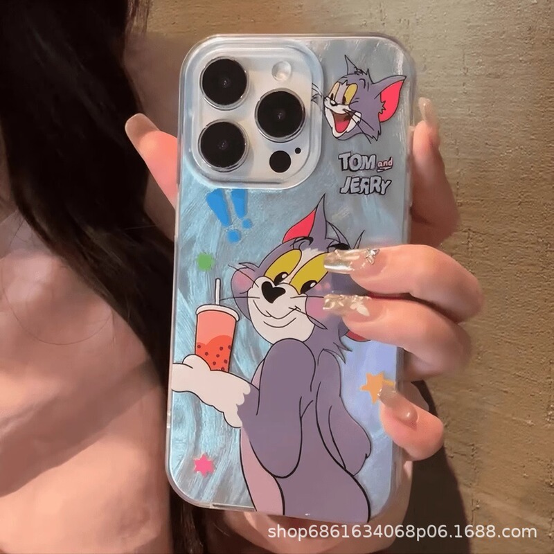 Couple Jerry Tom Apple 16E Phone Case 11Plus15Max17Pro Cute Animal Protective Cover 13Pro