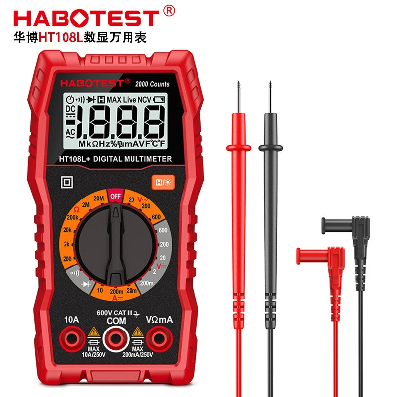 Цифровой мультиметр Huabo HT108L, мини-Высокоточный Универсальный многофункциональный цифровой мультиметр с защитой от ожогов, электрик
