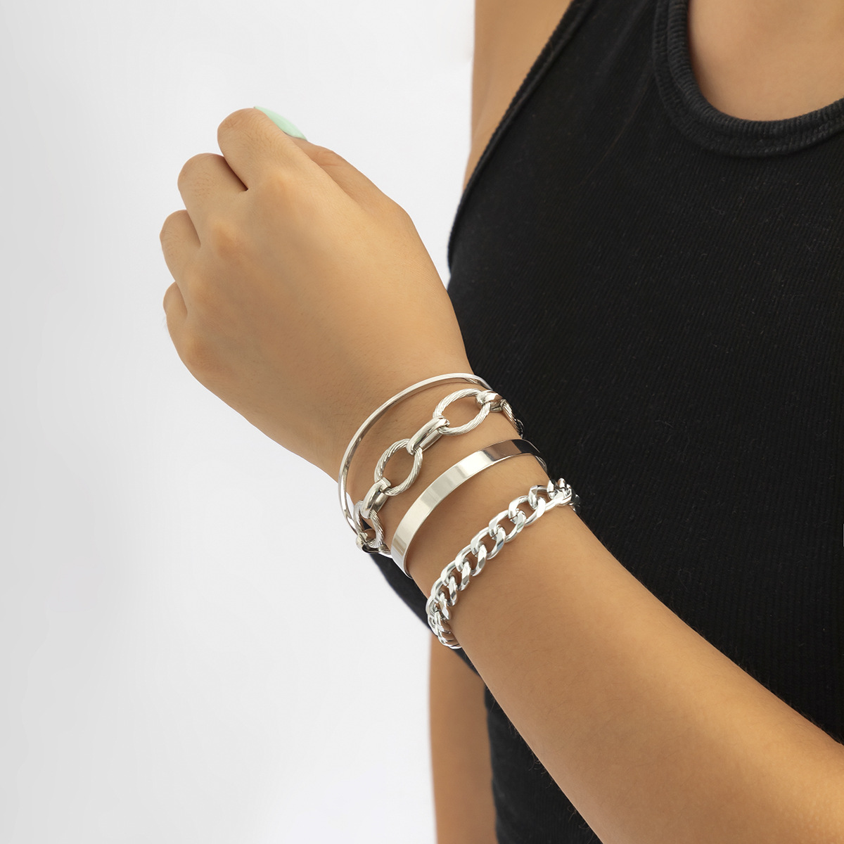 Style Simple Géométrique Alliage Placage Bracelets 4 Pièces display picture 2