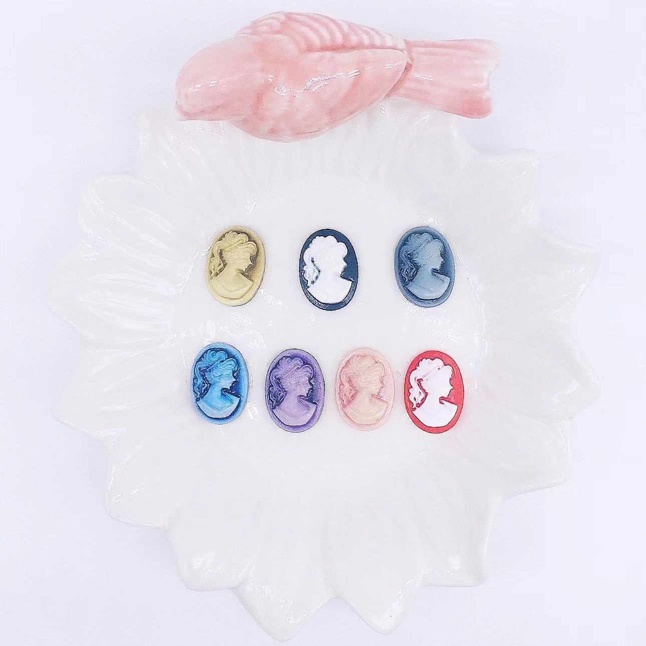 复古树脂美人头配件 奶油胶手机壳diy材料文具盒手工制作饰品成品