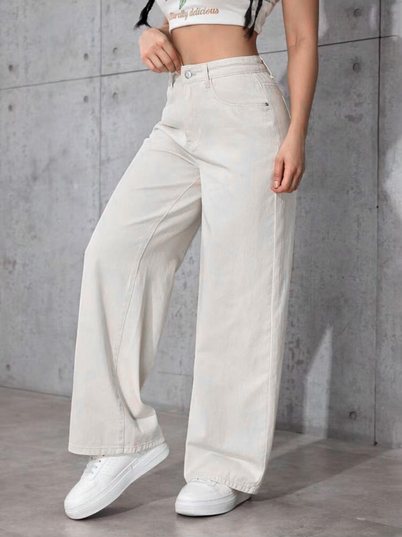 Women's Stretch Waist Straight Leg Denim Jeans - Comfortable Casual High-Rise Trousers For Everyday Wear_mkmklike.com