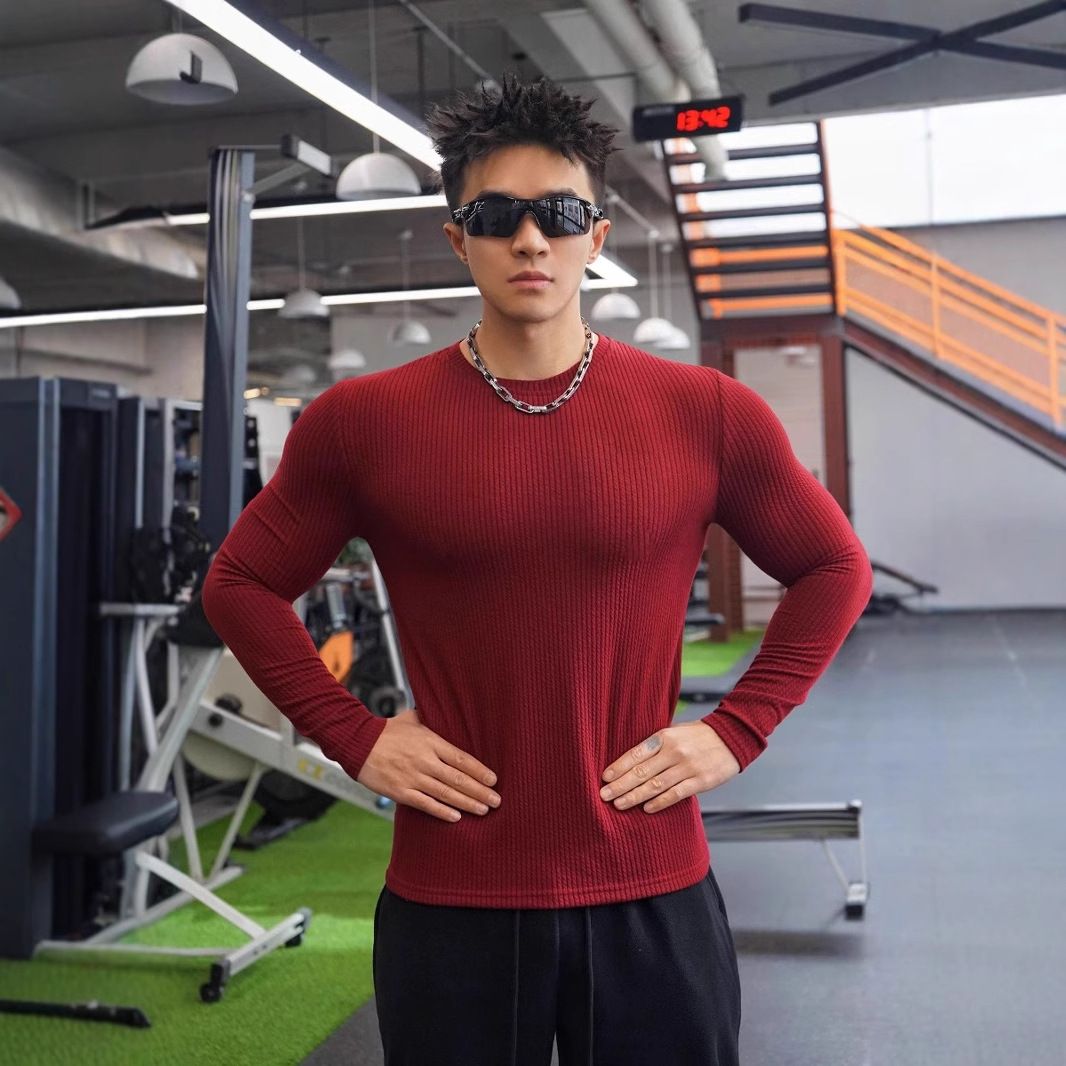 가을과 겨울 새로운 유행 남성용 풀오버 스웨터베이스 셔츠 남성용 긴팔 티셔츠 봄과 가을 탑 남성용 스웨터
