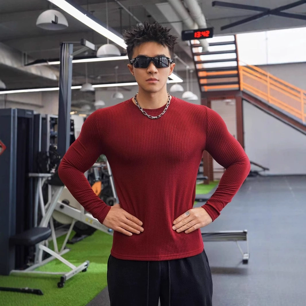 Осенне-Зимний новый модный мужской пуловер, свитер, нижняя рубашка, Мужская футболка с длинными рукавами, весенне-осенний Топ, мужской свитер