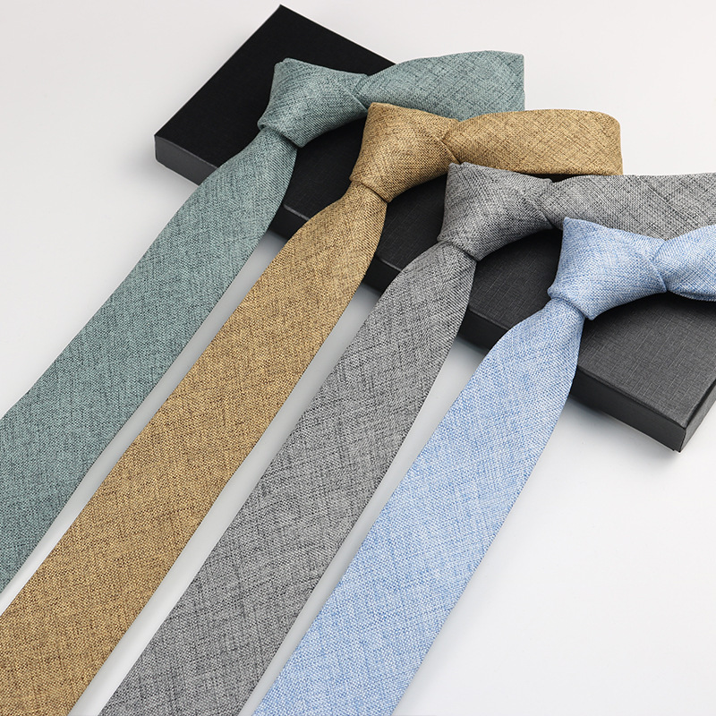 Men's Formal Business Attire Korean Style Wedding Groom Artistic Simple College Style Blue-Gray 6cm Hand-Tied Tie