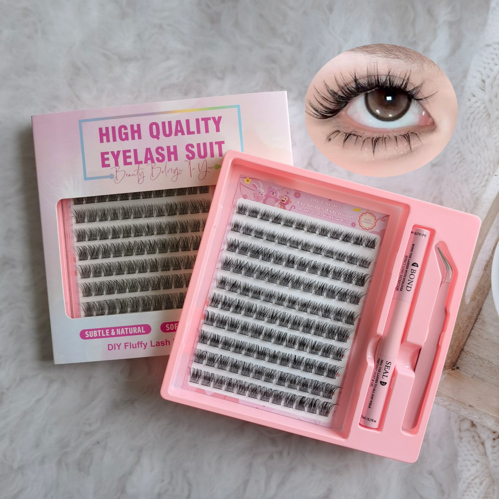 Transfronterizas pestañas falsas 30 - 100D comercio exterior caja de pestañas gruesas con pinzas de pegamento conjunto de pestañas falsas