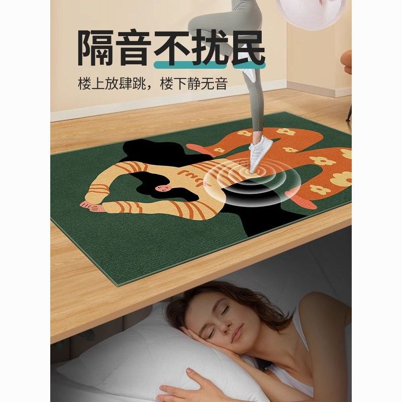 縄跳び衝撃吸収マット 2025 新しい減量とフィットネス特別なサイレントヨガマット滑り止めと耐衝撃性の拡大と幅広のフロアマット|undefined