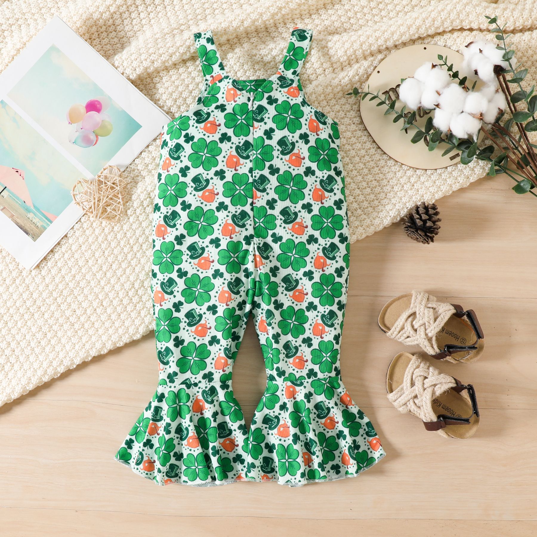 St. Patrick Fashion Four Leaf Clover Polyester Jumpsuits display picture 3