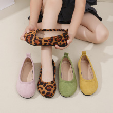 爆款跨境外贸儿童2025秋季欧美新款百搭平底鞋舒适浅口懒人单鞋潮