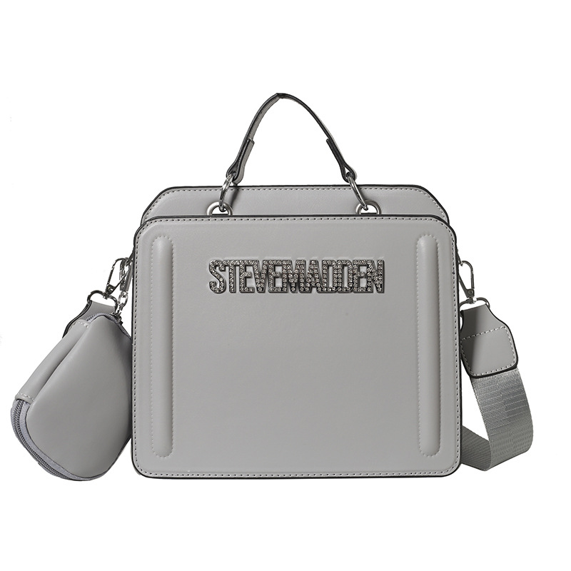 Bolso de hombro transfronterizo para mujer, casual de todo fósforo, color sólido, bolso cuadrado pequeño portátil de gran capacidad, bolso de mensajero de moda europeo y americano