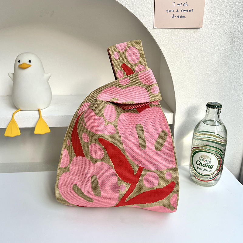 Bolso de punto de flores versión coreana del bolso de hombro de diseño de nicho de moda ins