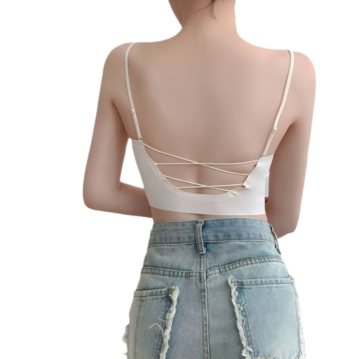 Ventas directas de fábrica comercio electrónico transfronterizo sudeste asiático Vietnam Tailandia ropa interior chaleco simple hueco hermoso espalda cómodo sujetador de texto