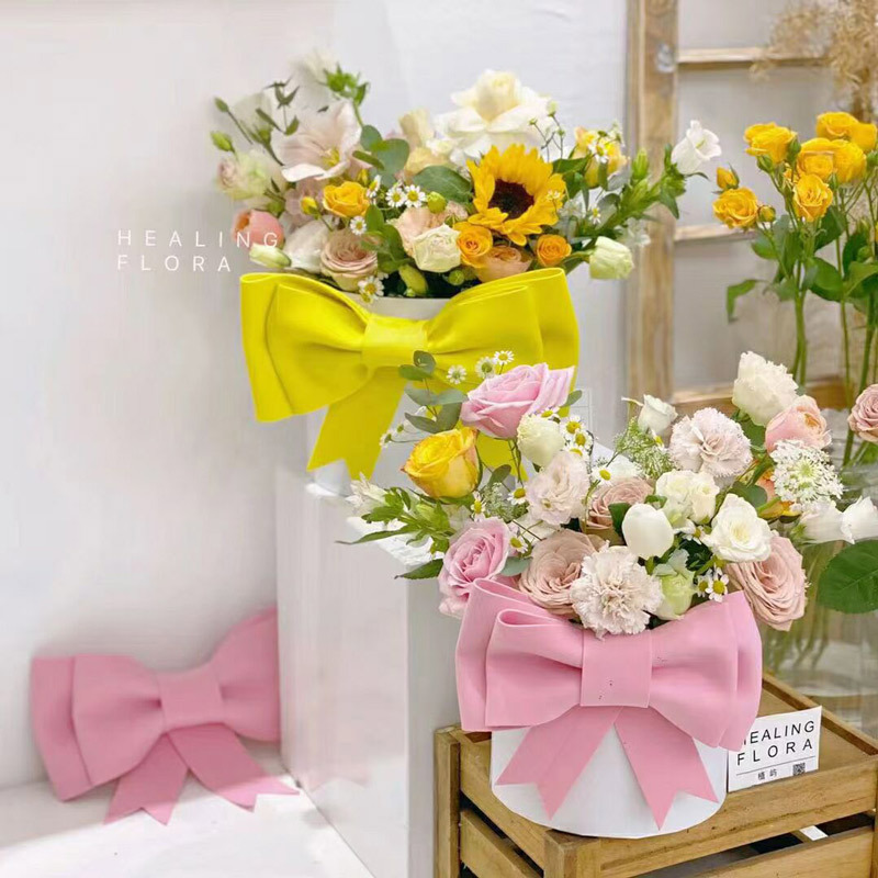 Arco abrazo cubo vacaciones ins arreglo de flores caja hecha a mano bricolaje caja de embalaje redondo flor cubo decoración de vacaciones