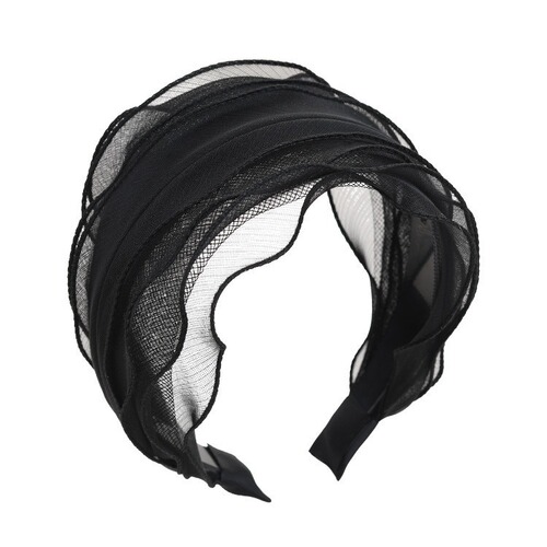 Black wide-brimmed hairband for female internet celebrity new organza hairpin to widen cover white hair with toothed anti-slip headband headwear