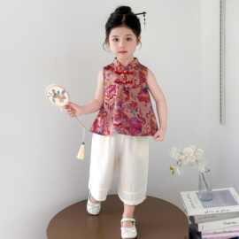 女童国风套装夏季2025新款儿童汉服女宝新中式夏装衣服两件套薄款